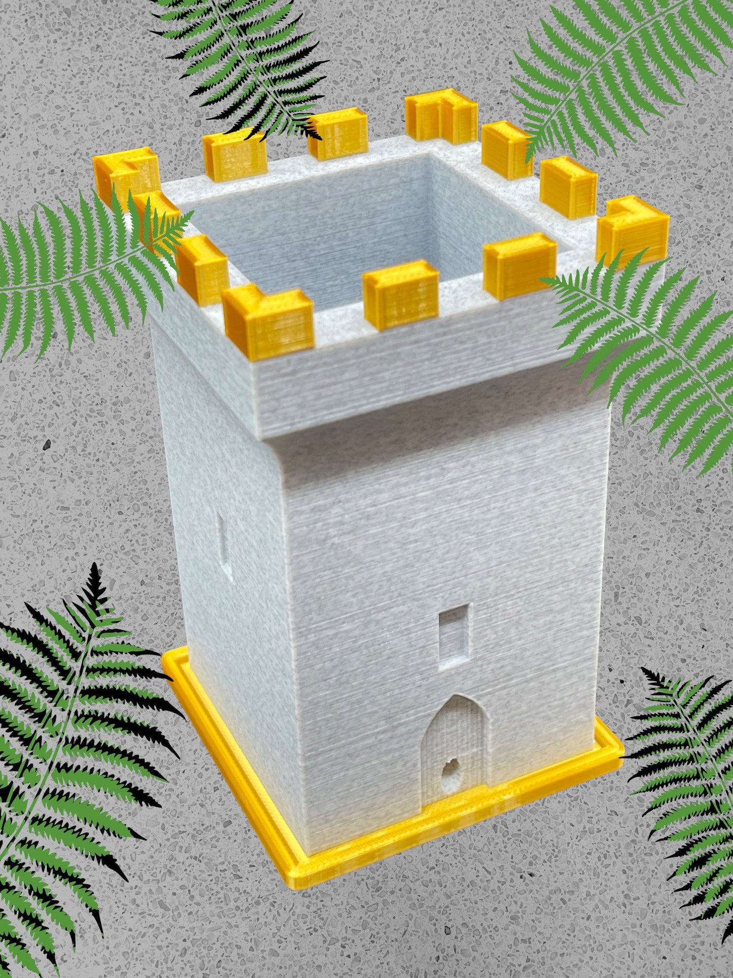 3D Printed Medieval Tower Planter with Base/Custom Dual Color with Matching Base/Great Gift for a Plant Lover/Succulent Plant Holder
