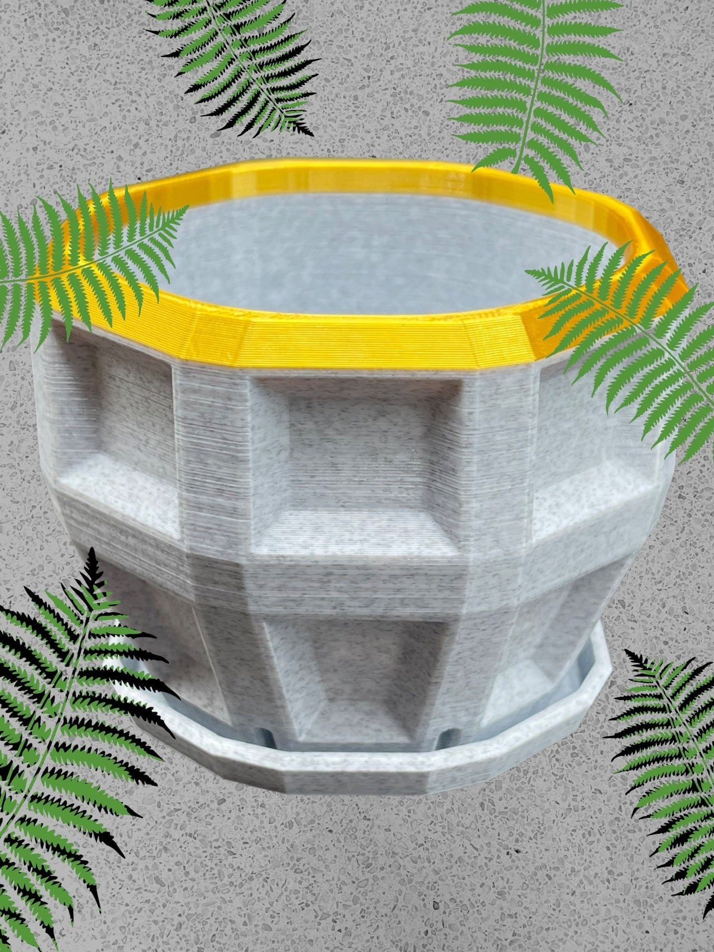 3D Printed Dimensional Planter with Base/Custom Top Rim Color /Great Gift for a Plant Lover/Succulent Plant Holder