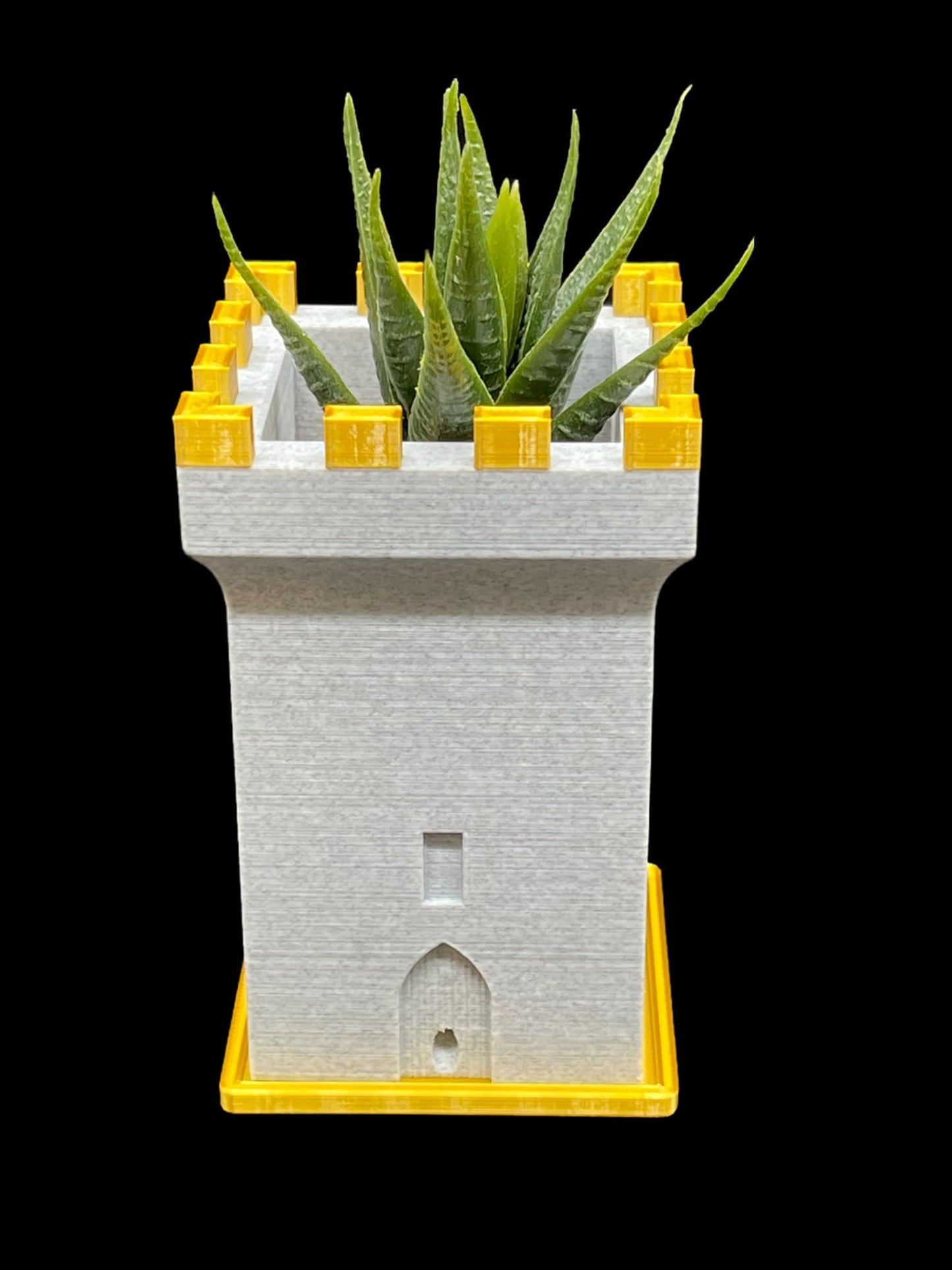 3D Printed Medieval Tower Planter with Base/Custom Dual Color with Matching Base/Great Gift for a Plant Lover/Succulent Plant Holder