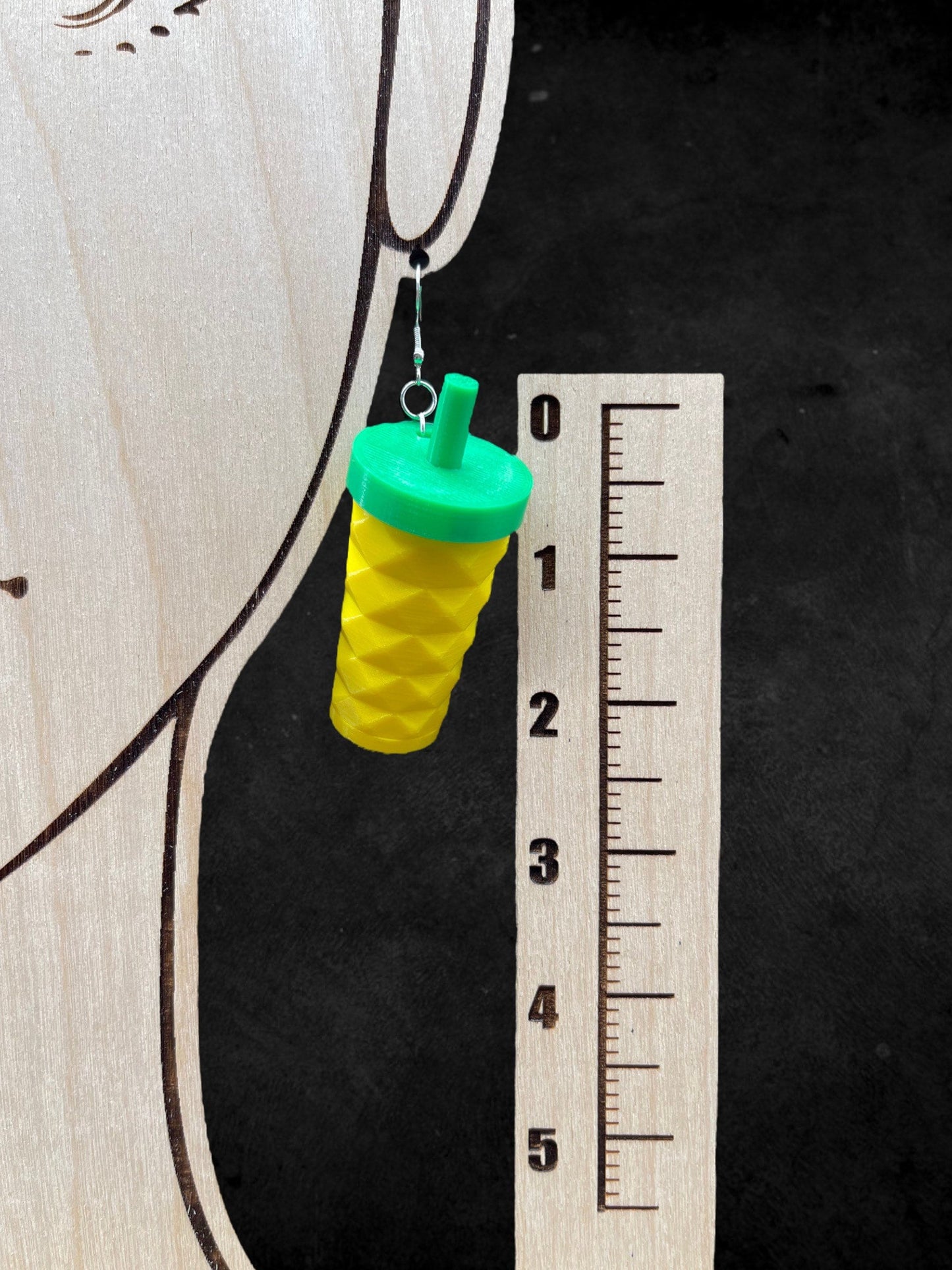 3D Printed Pineapple Tumbler Earrings With Lid/Starbucks Inspired and super lightweight/Custom Color Combinations/for Coffee Lover’s