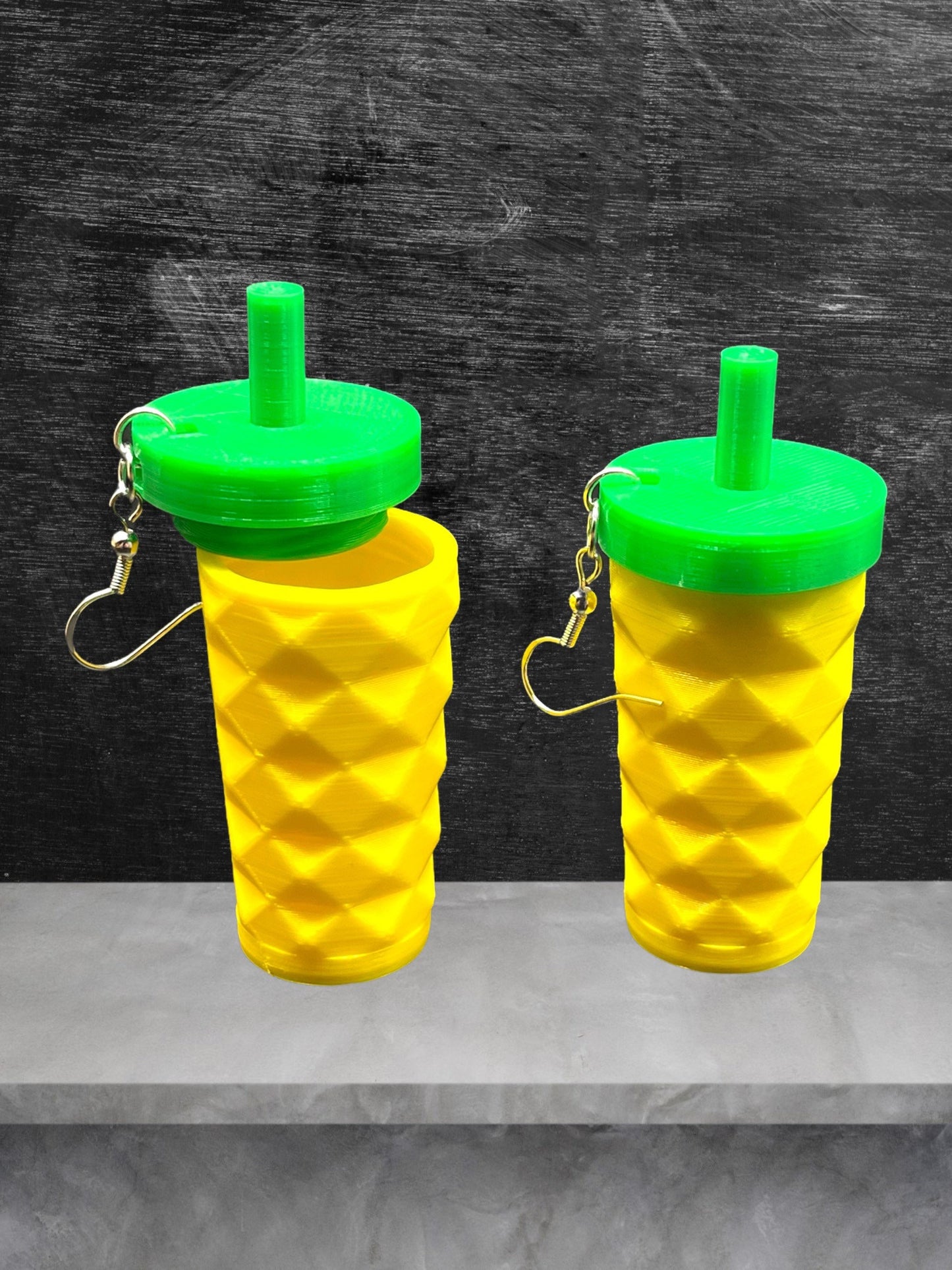 3D Printed Pineapple Tumbler Earrings With Lid/Starbucks Inspired and super lightweight/Custom Color Combinations/for Coffee Lover’s