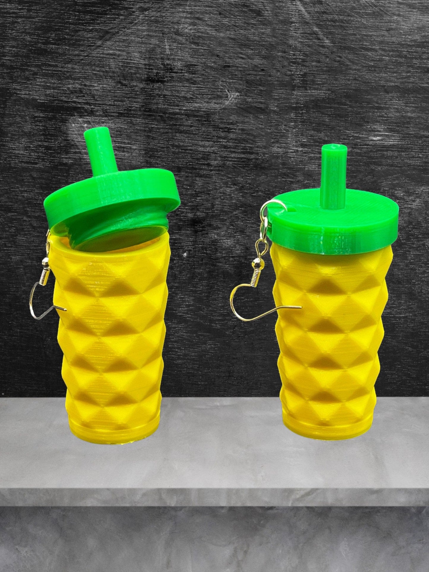 3D Printed Pineapple Tumbler Earrings With Lid/Starbucks Inspired and super lightweight/Custom Color Combinations/for Coffee Lover’s