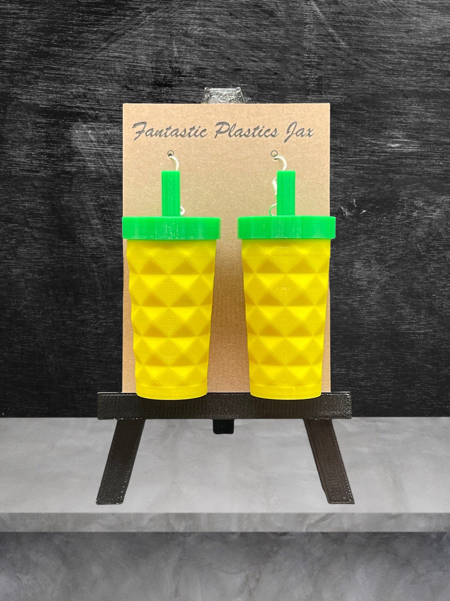 3D Printed Pineapple Tumbler Earrings With Lid/Starbucks Inspired and super lightweight/Custom Color Combinations/for Coffee Lover’s