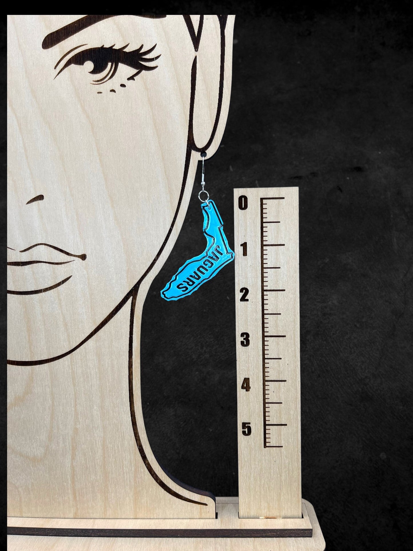 3D Printed Jaguars Florida Earrings in Black with Team's Teal Accent