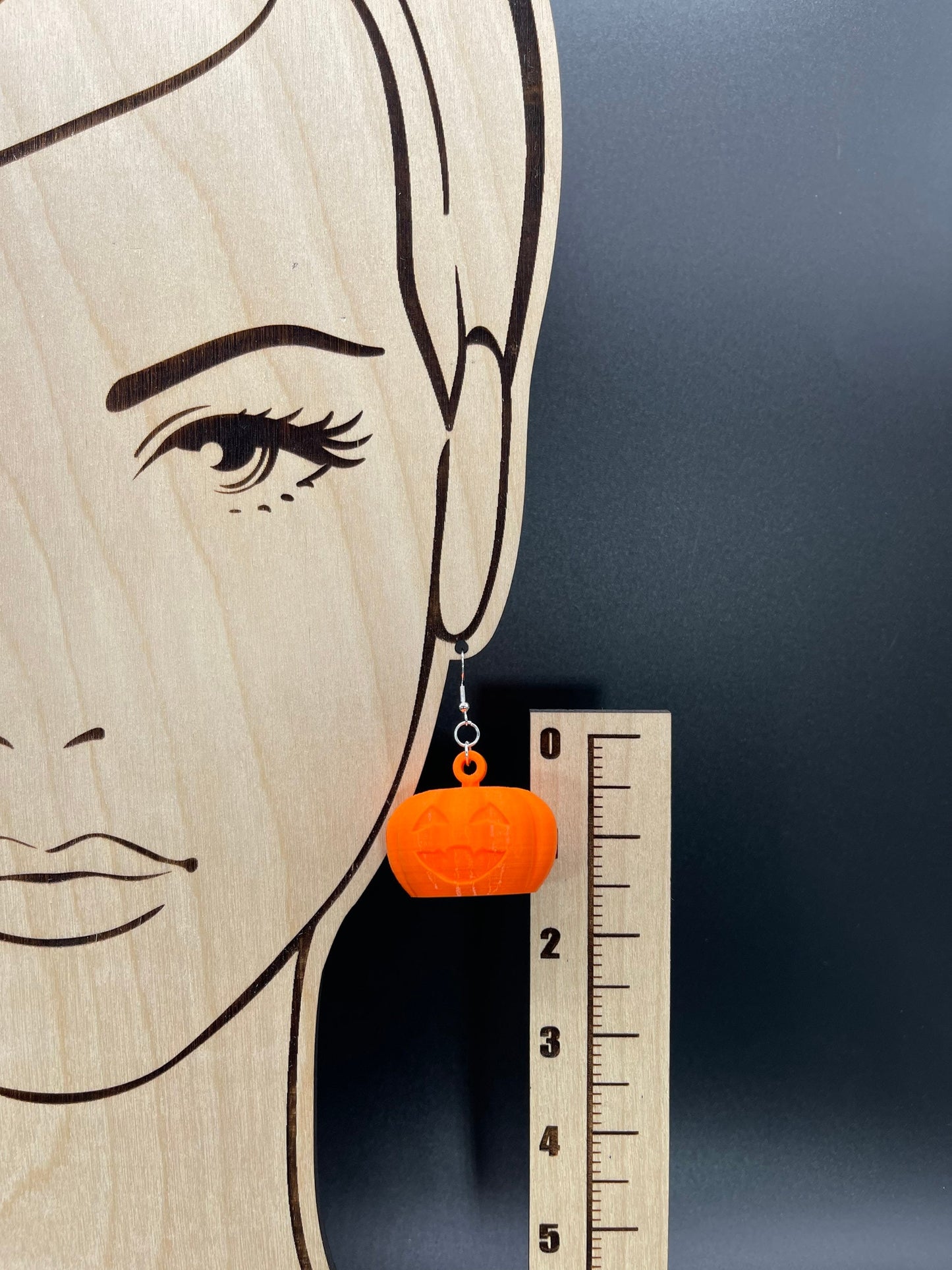 3D Printed Light Up Jack-O-Lantern Pumpkin Earrings/Lightweight/Custom Colors/Halloween Accessory available in Fluorescent colors