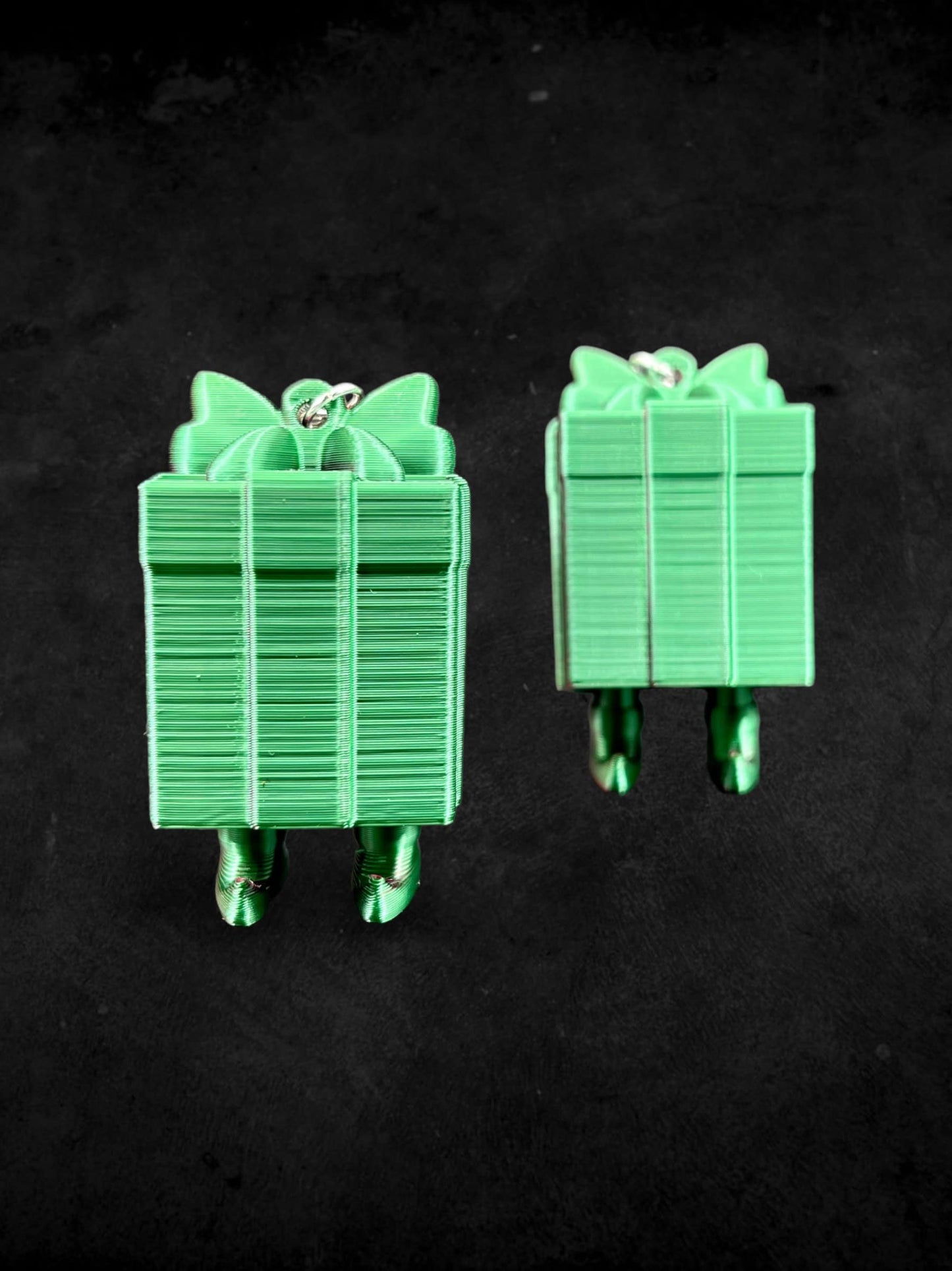 3D Printed Christmas Gift Box with Elf Shoes and Feet Earrings/super lightweight/Custom Color Combinations/Super Cute Gift.