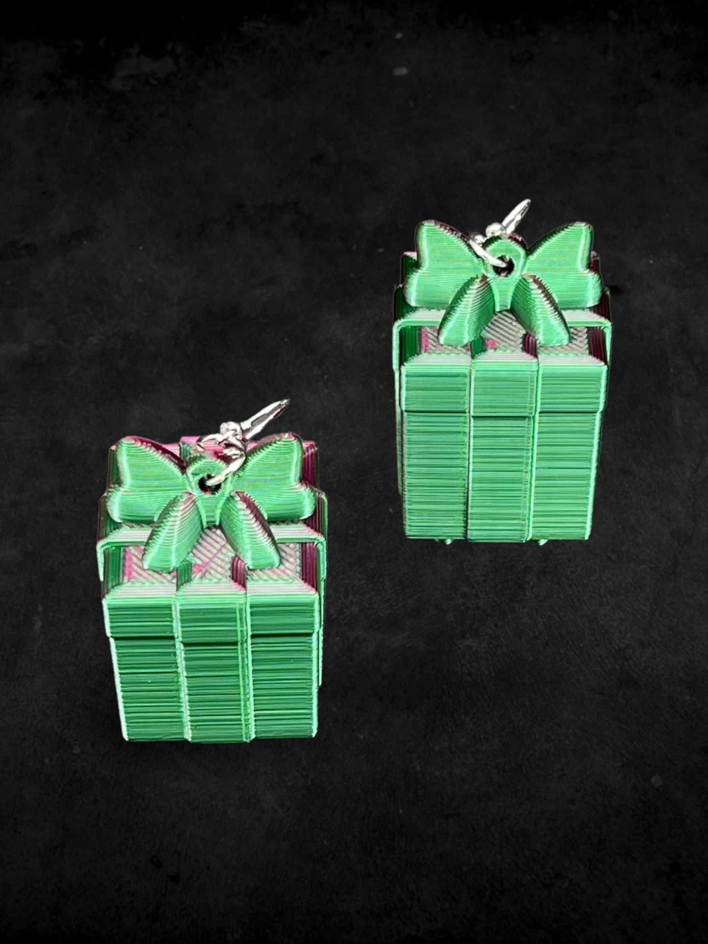 3D Printed Christmas Gift Box with Elf Shoes and Feet Earrings/super lightweight/Custom Color Combinations/Super Cute Gift.