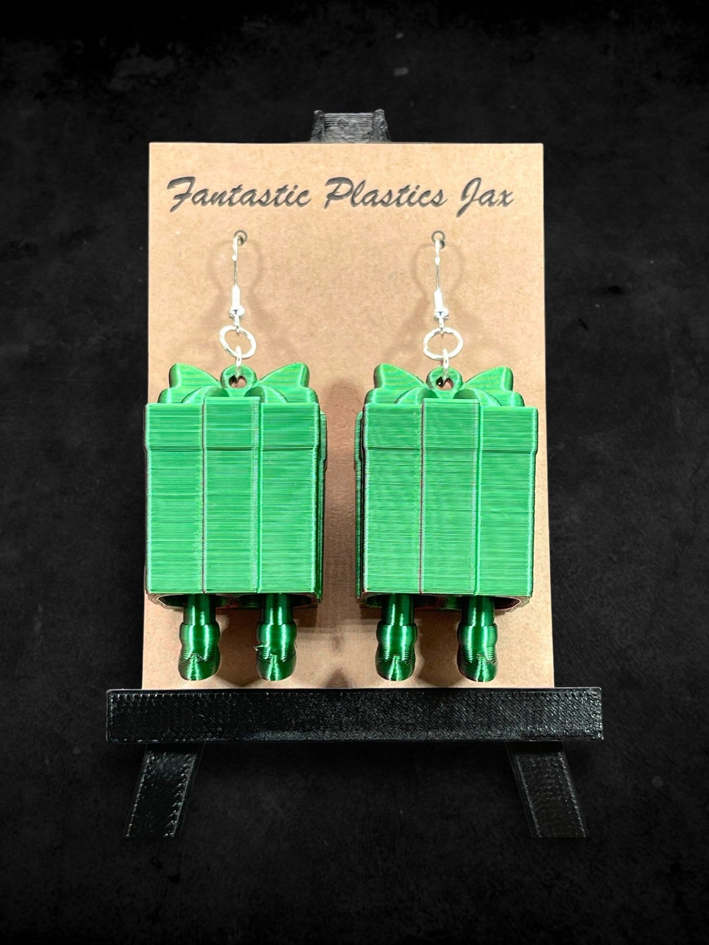 3D Printed Christmas Gift Box with Elf Shoes and Feet Earrings/super lightweight/Custom Color Combinations/Super Cute Gift.