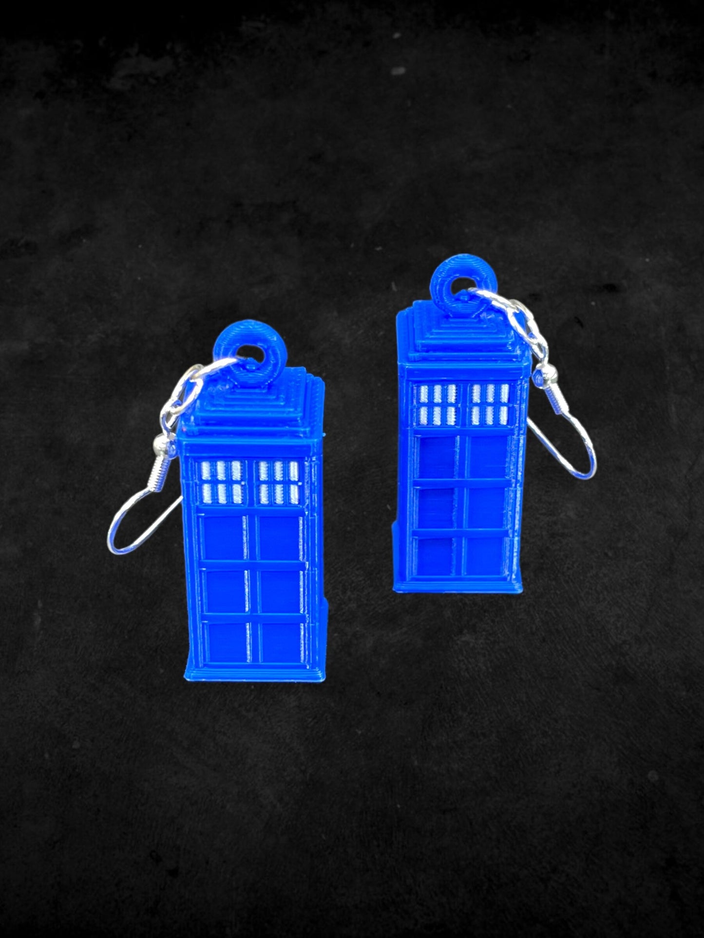 3D Printed TARDIS Telephone Booth Earrings/Super Lightweight/Custom Colors/Super Cute Gift for those Doctor Who Lovers.