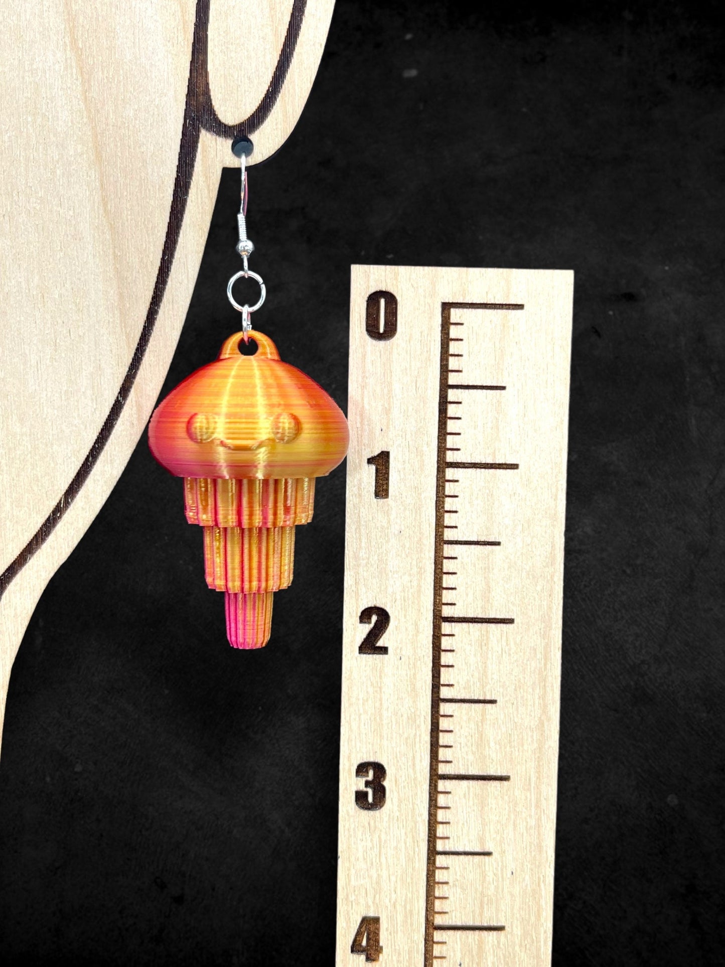 3D Printed Articulating Jellyfish Earrings/ 2 Sizes Available/ Super Lightweight/Custom Color Combinations/Super Cute Gift