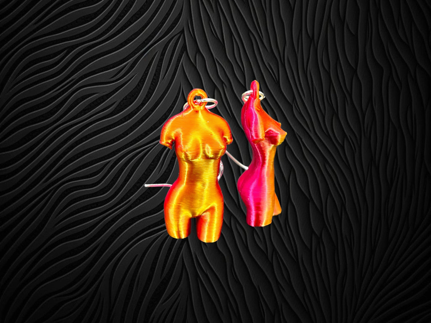 3D Printed Female Body Art Earrings/Super Lightweight/Custom Colors/Super Cute Gift Goddess Figure and Empowerment