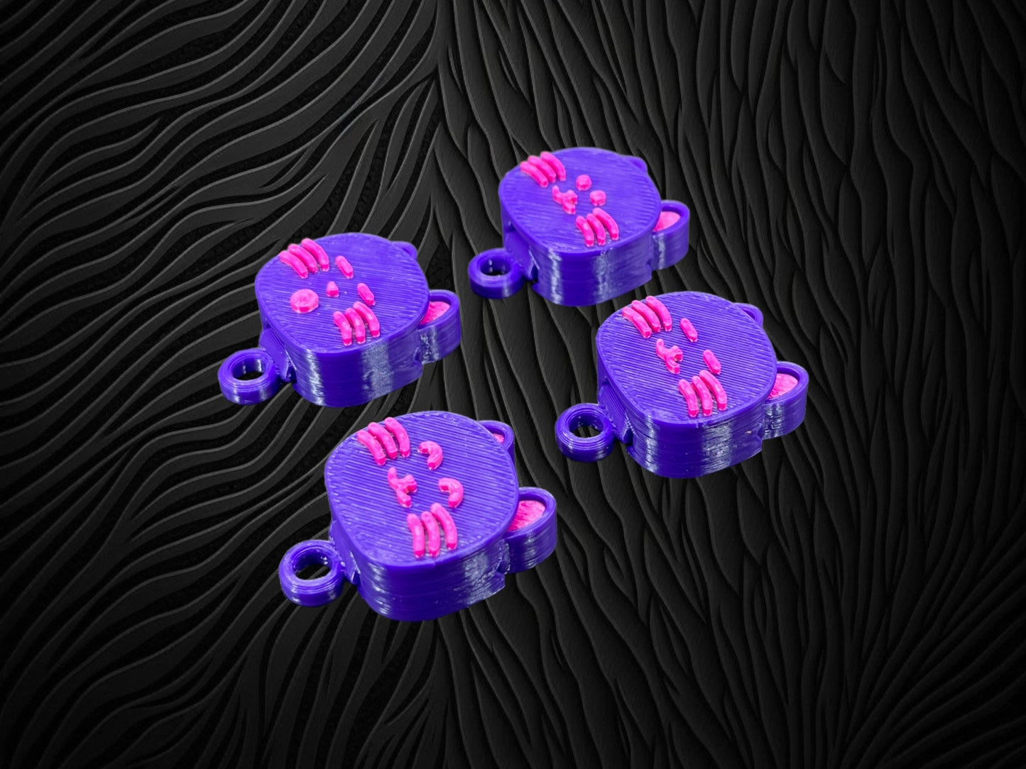 3D Printed Pop Up Ears Keychains in Cute Cat Faces/Custom Color Combinations/SET OF 4 Fidget Keychains