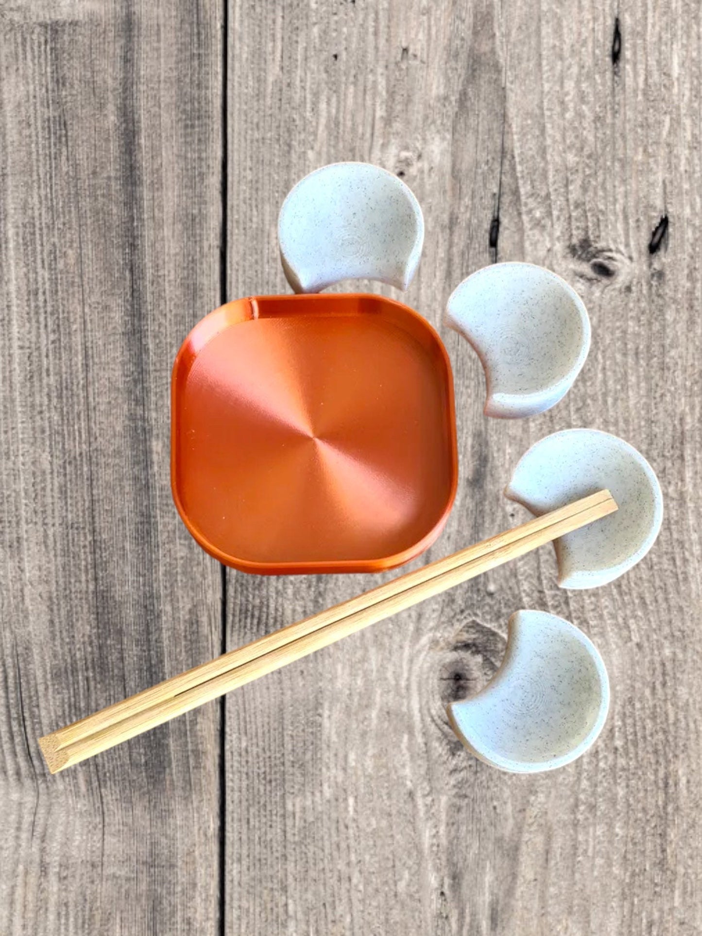 3D Printed Chop Stick Holders With Tray/Set of 4/Custom Color Combinations/for Sushi Lover’s