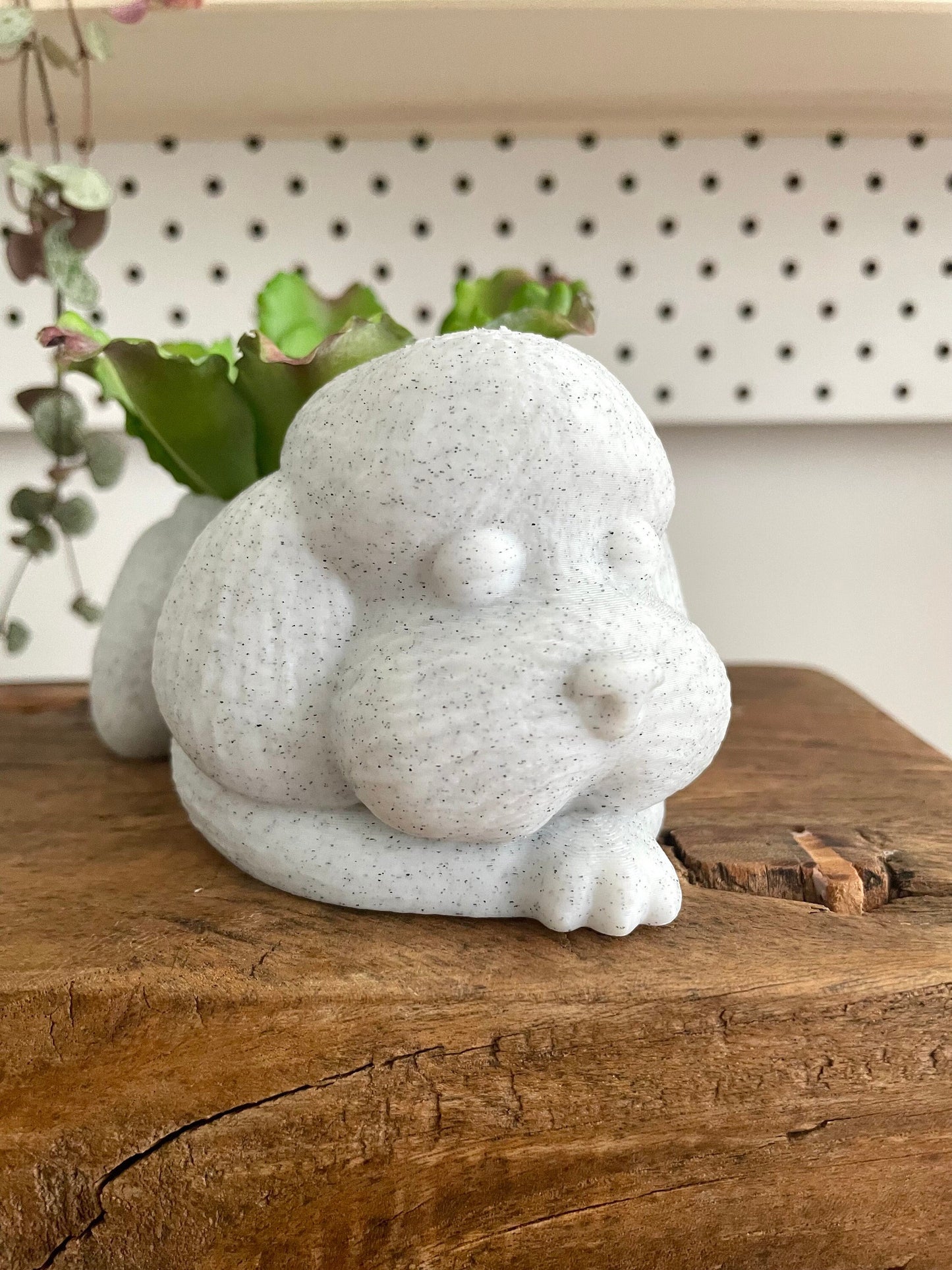 3D Printed Sleepy Poodle Planter /Custom Color/Great Gift for a Plant or Animal Lover/Succulent Plant Holder with drainage