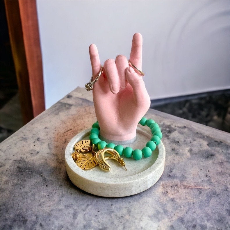3D Printed Rocker Hand Jewelry Holder/Ring Holder/Custom Color Combinations/Bracelet Holder/Drop Dish