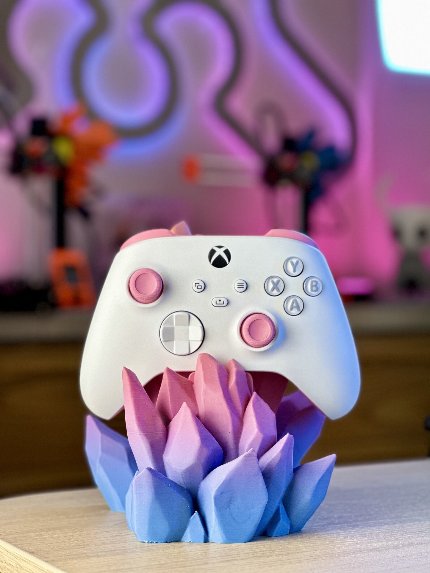 3D Printed Crystal Controller Stand /Custom Color/Great Gift for that Gamer Controller Holder