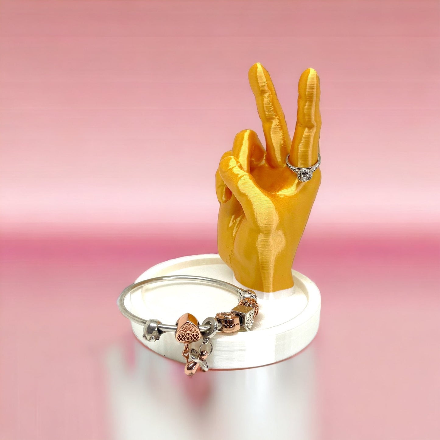 3D Printed Peace Sign Jewelry Holder/ Ring Holder / Custom Color Combinations / Bracelet Holder / Drop Dish