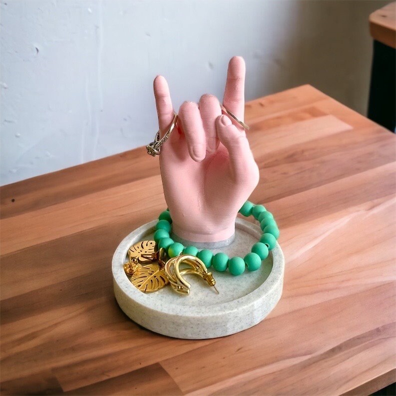 3D Printed Rocker Hand Jewelry Holder/Ring Holder/Custom Color Combinations/Bracelet Holder/Drop Dish