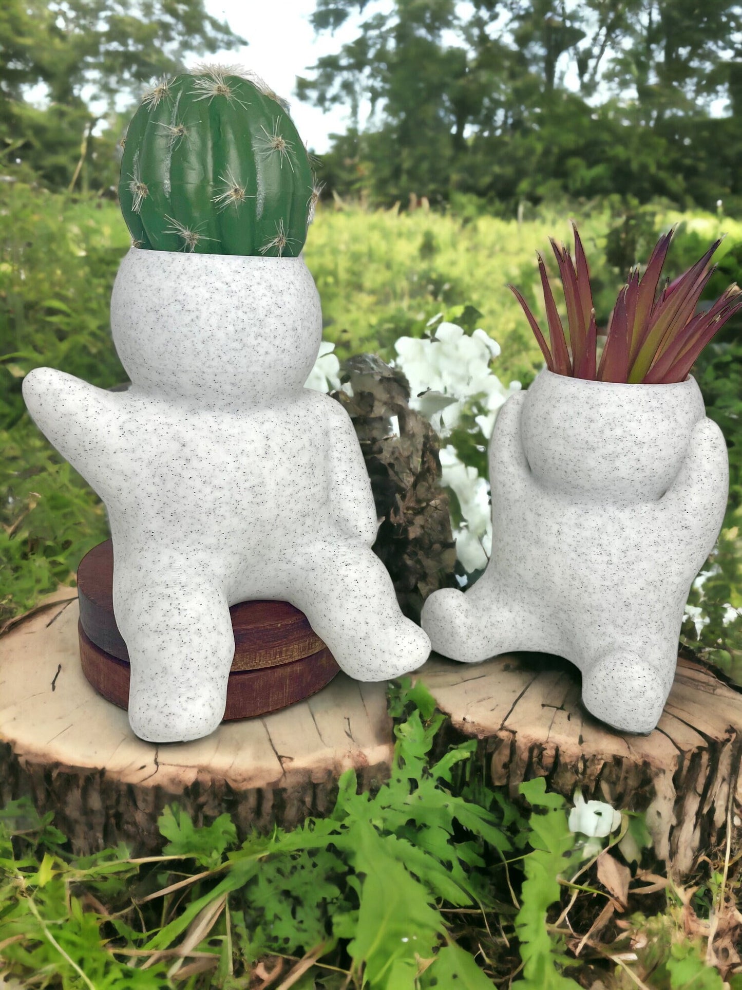 3D Printed Chubby Sitting Planter /Custom Color/Great Gift for a Plant Lover/Succulent Plant Holder with drainage/2 Styles to Choose