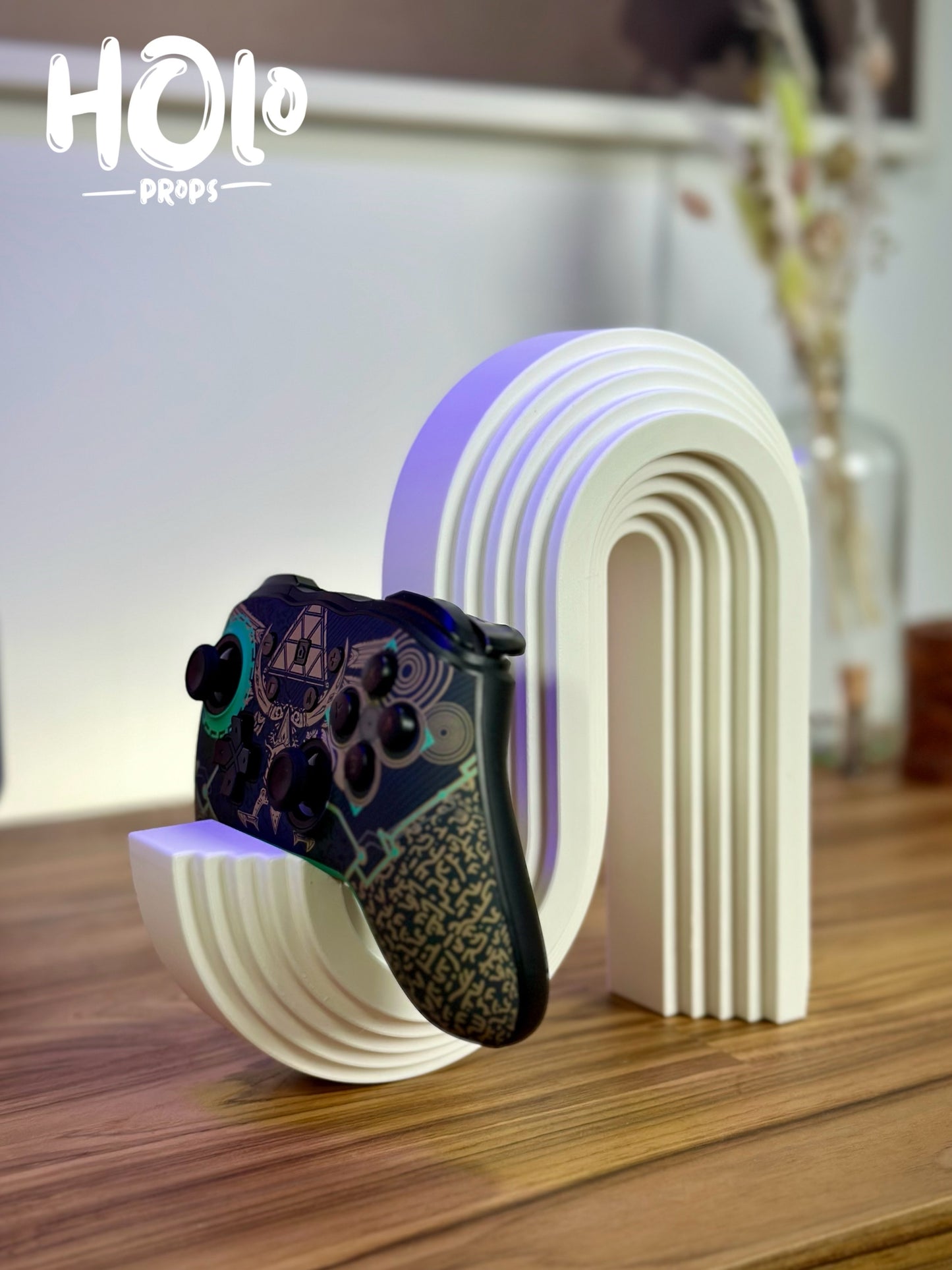 3D Printed Modern Wave Controller Stand / Custom Color / Single and Multi-Color Controller Holder / Great Gift for that Gamer