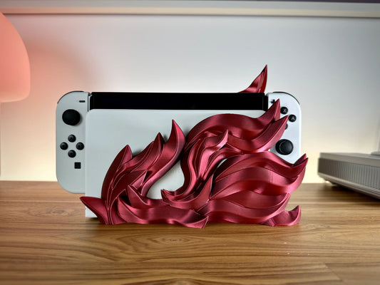 3D Printed Nintendo Switch Flame Dock - Works for both CLASSIC & OLED VERSION / Custom Color / Great Gift for that Gamer