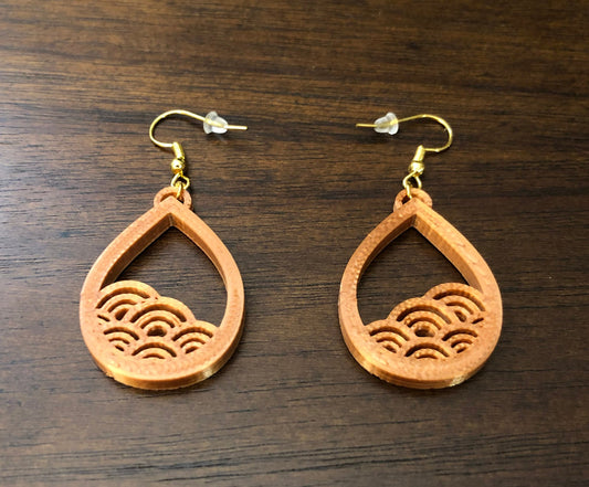 3D Printed Waves Earrings/Many Colors/Sizes and Styles to Choose from