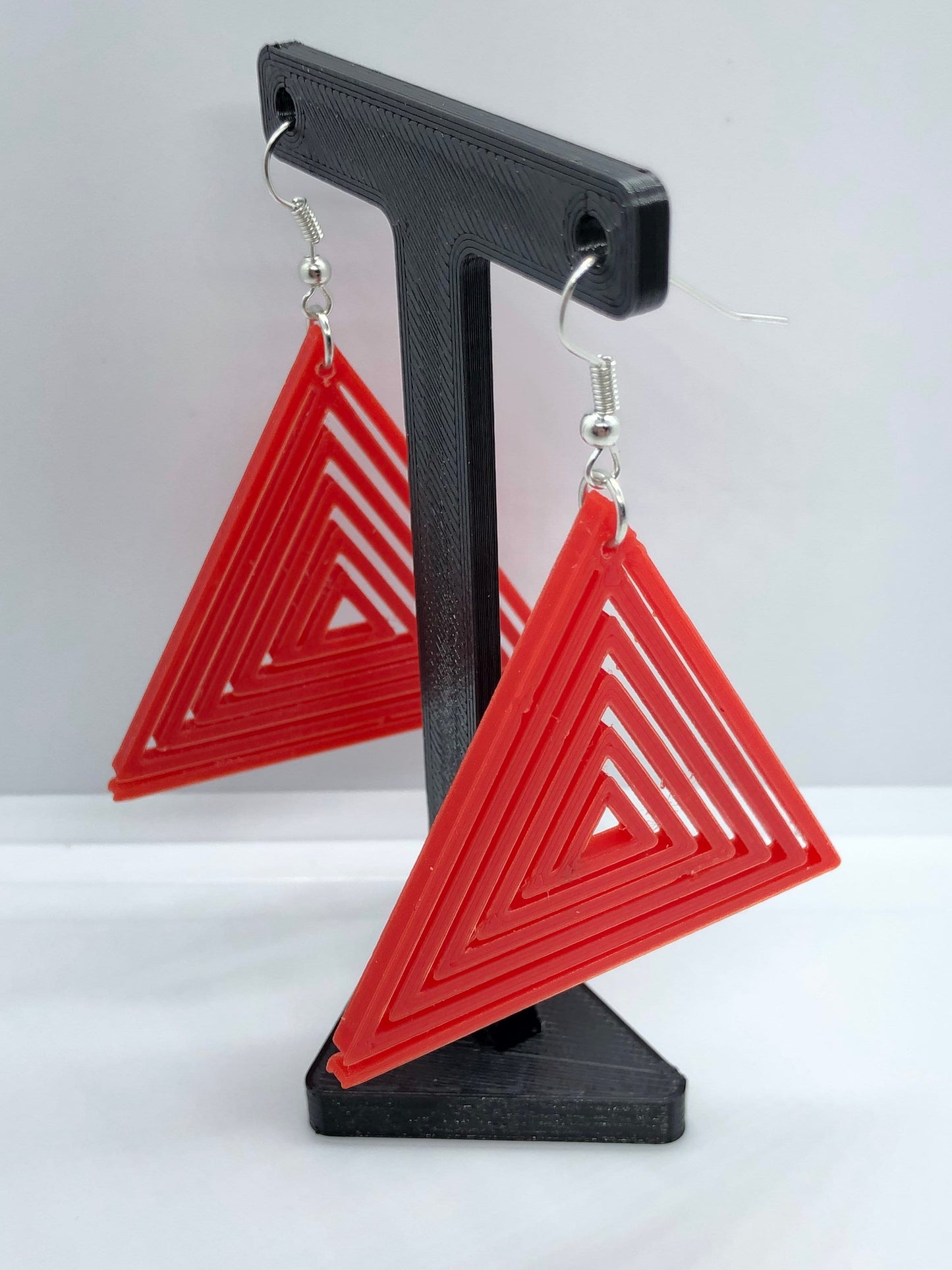 3D Printed Geometric Triangle Earrings