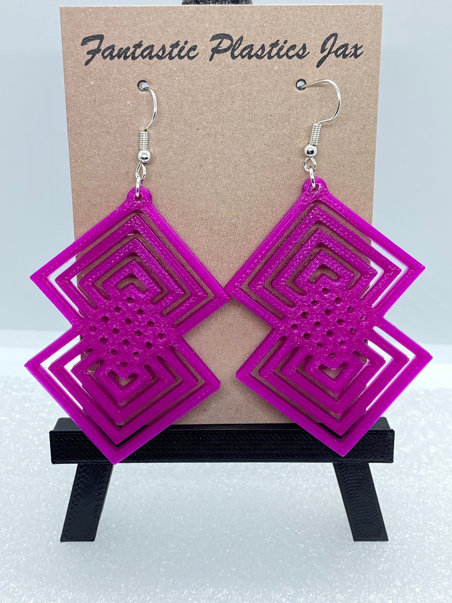 3D Printed Geometric OctoSquare Earrings/Available in  10+ Colors