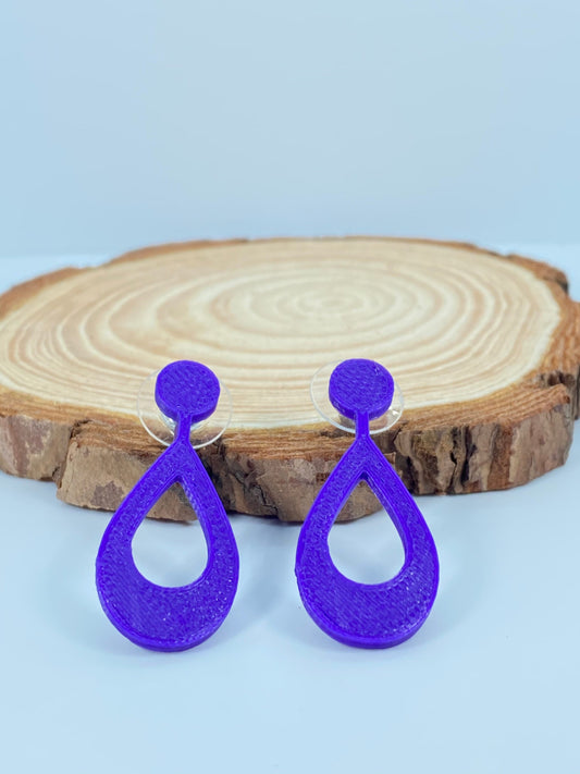 3D Printed Teardrop Stud Earrings - Available in 15+ Colors