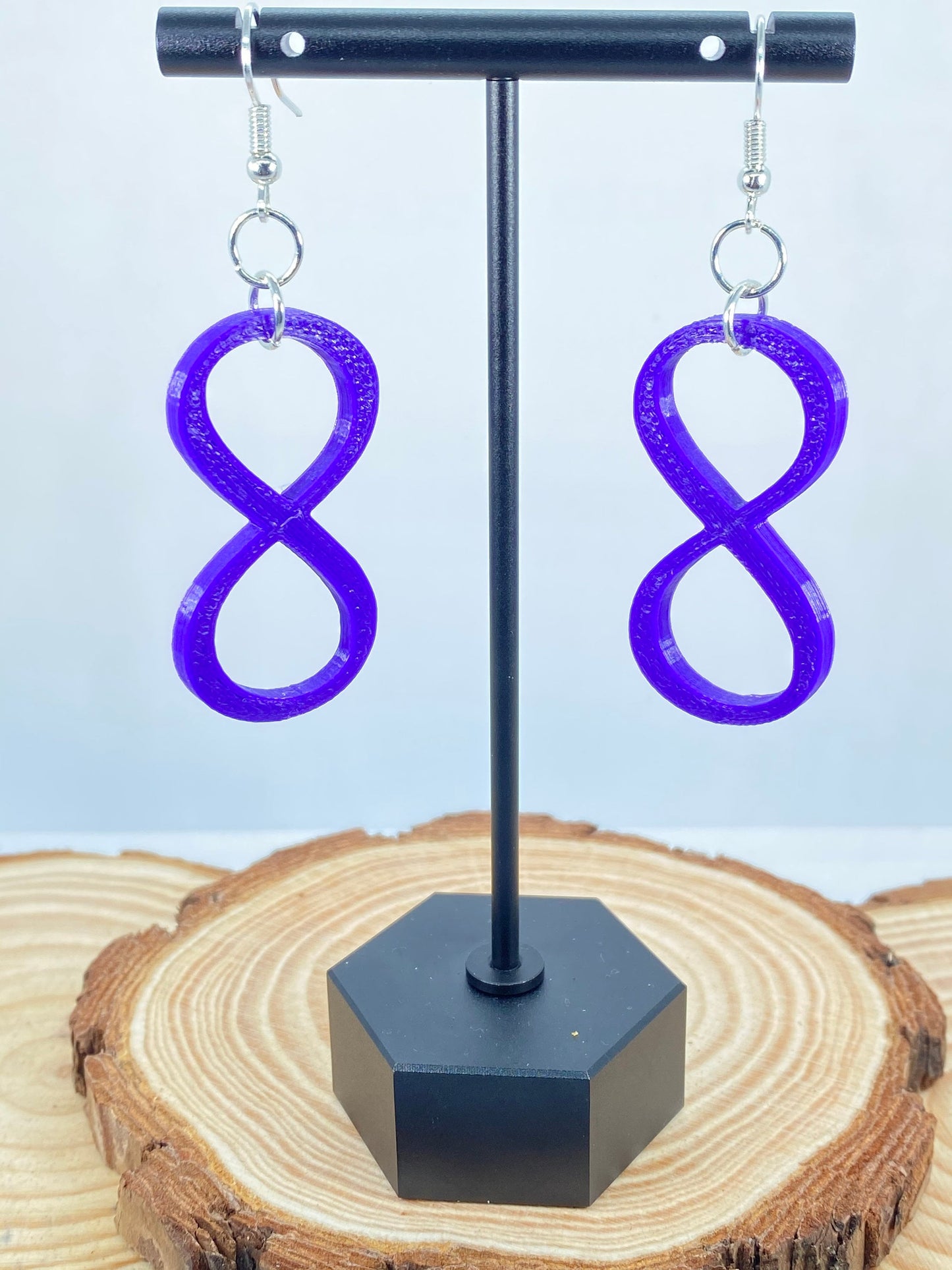 3D Printed Infinity Loop Earrings
