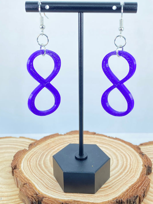 3D Printed Infinity Loop Earrings