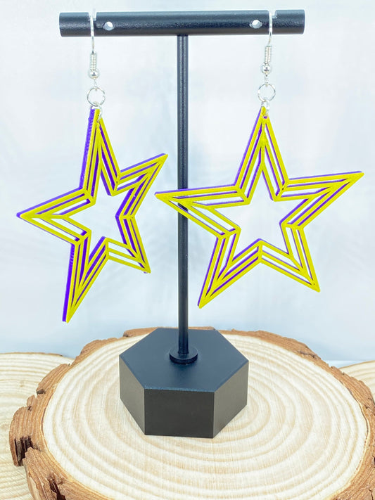 3D Printed Customizable Infinity Star Earrings • Available in Dual or Single Color options