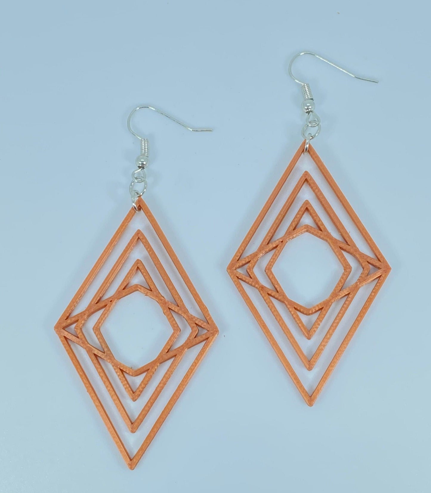 3D Printed Refracted Diamond Earrings - 15+ Colors to Choose From - Customizable