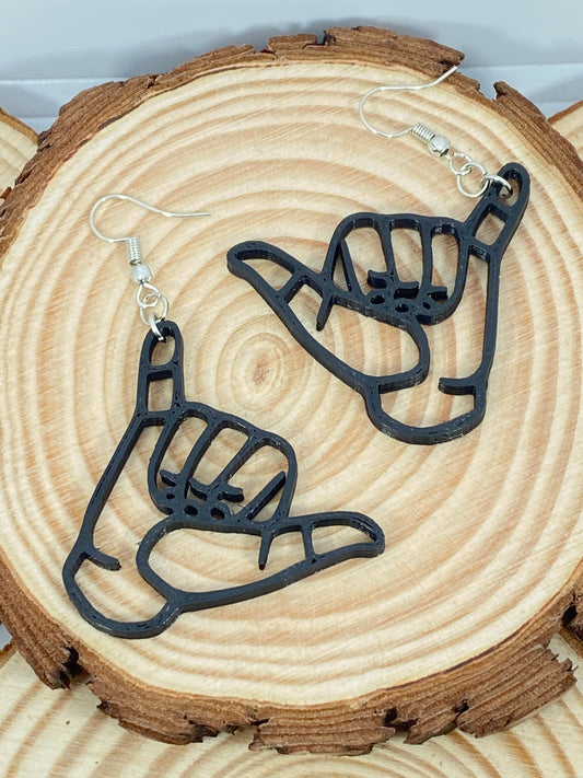 3D Printed Cowabunga Hand Earrings