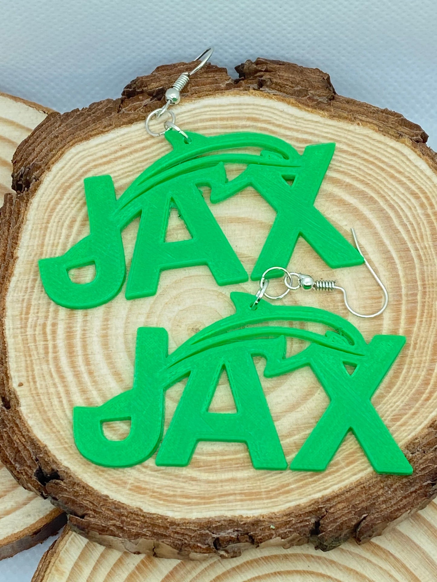 3D Printed Custom JAX University Dolphin Earrings
