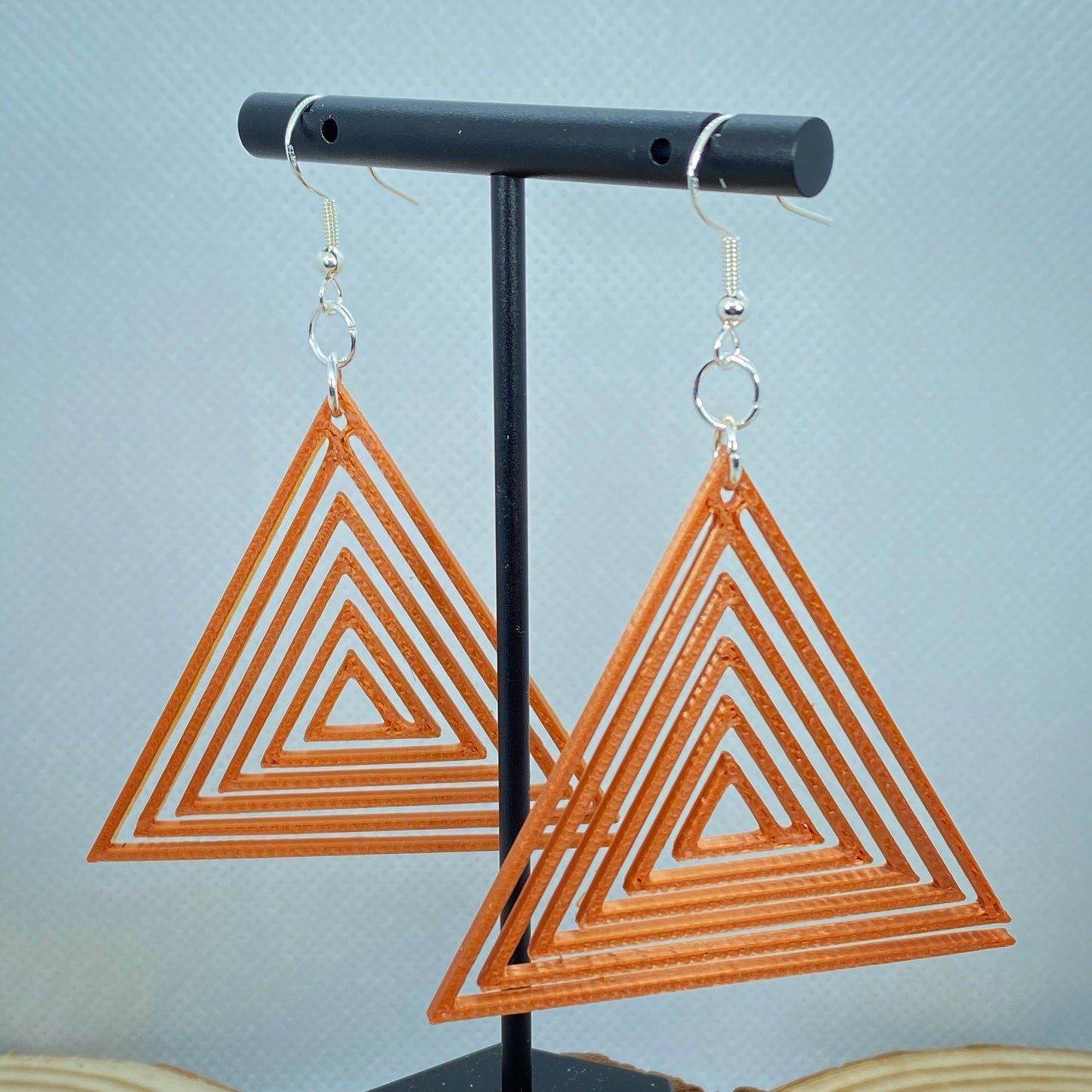 3D Printed Geometric Triangle Earrings