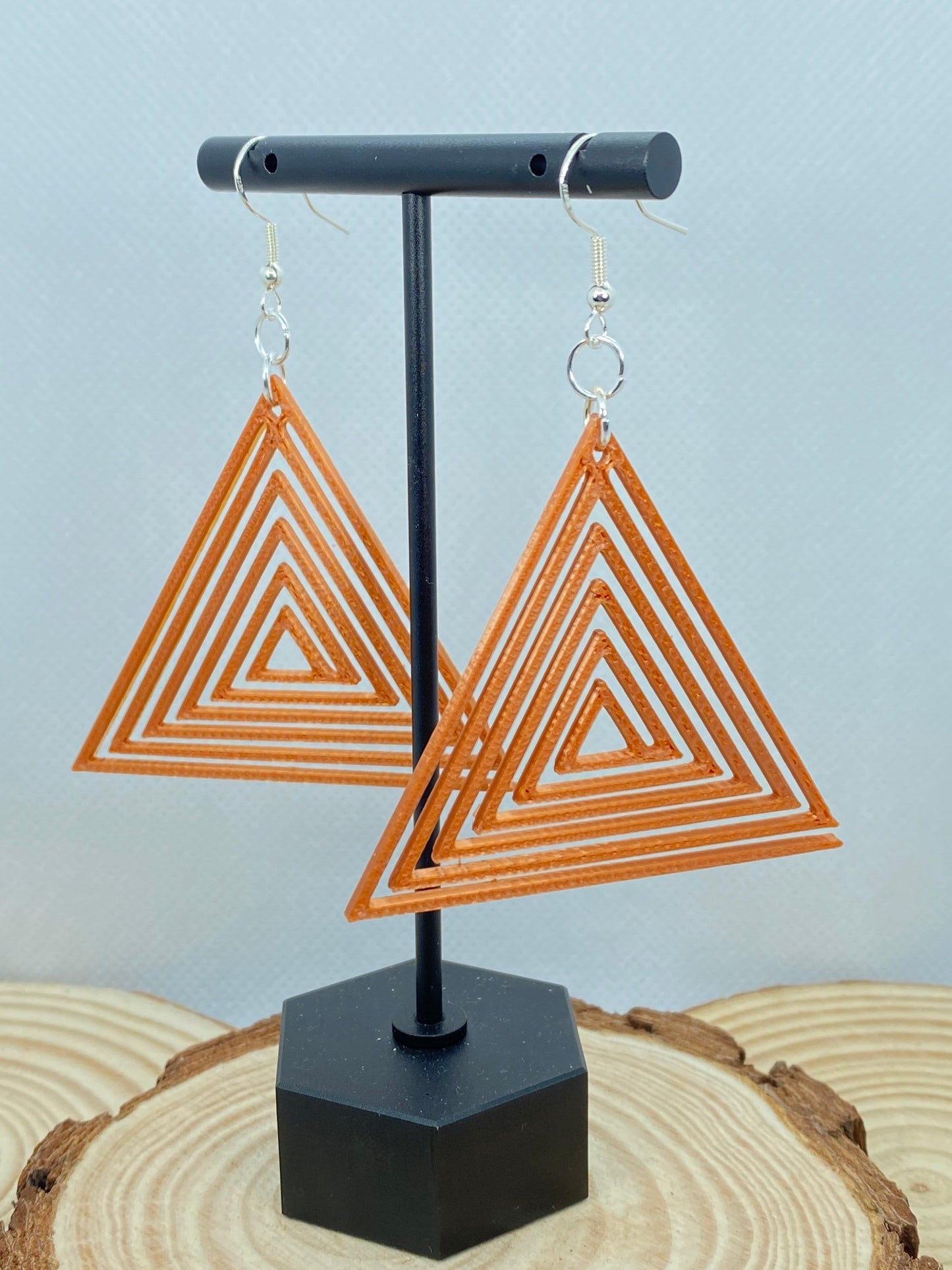 3D Printed Geometric Triangle Earrings