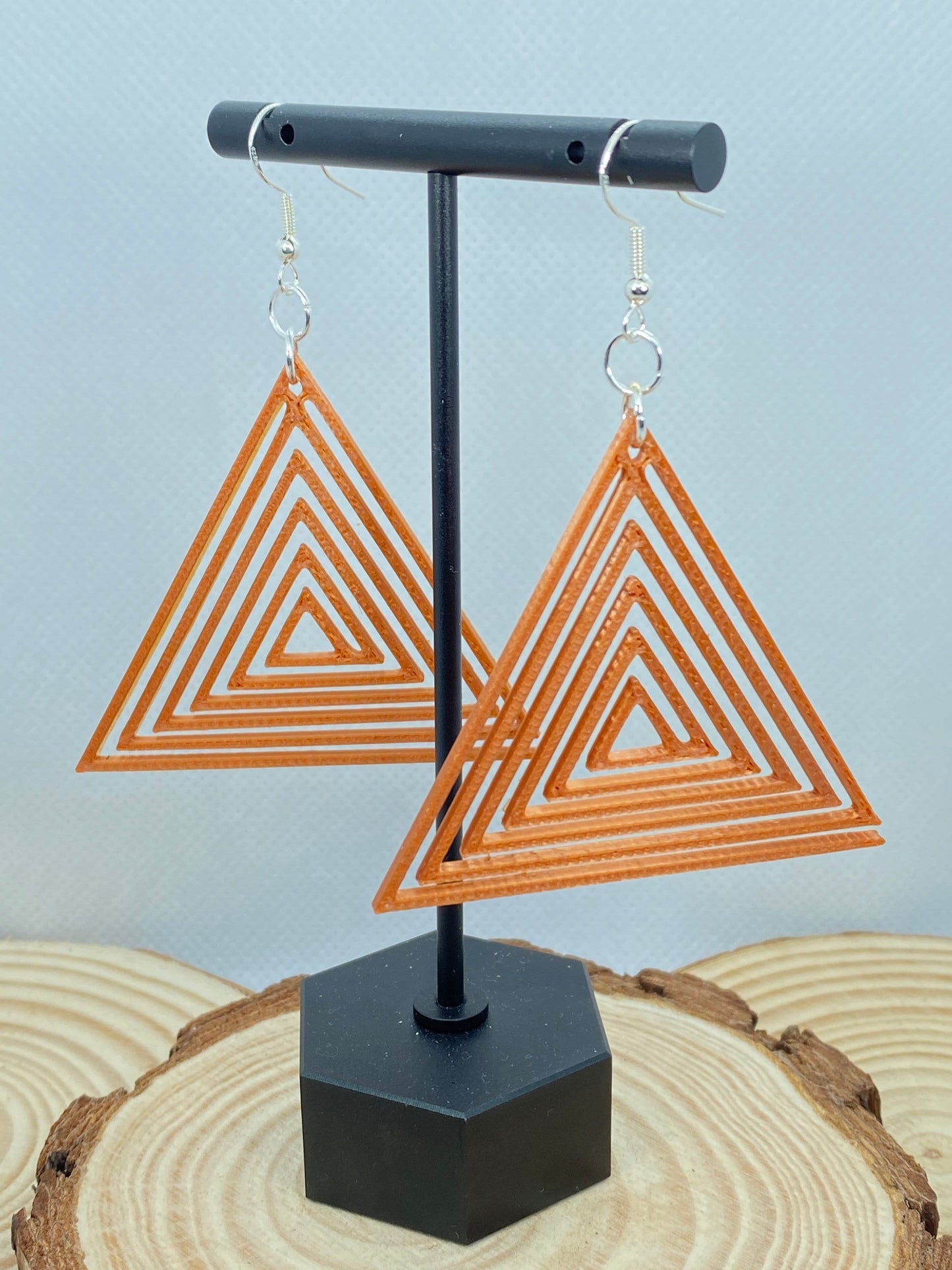 3D Printed Geometric Triangle Earrings