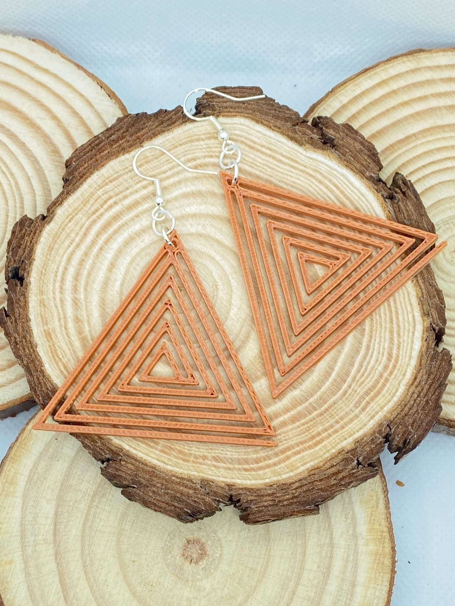 3D Printed Geometric Triangle Earrings