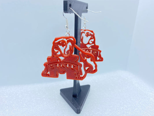 Custom 3D Printed M-STATE Bulldog Earrings