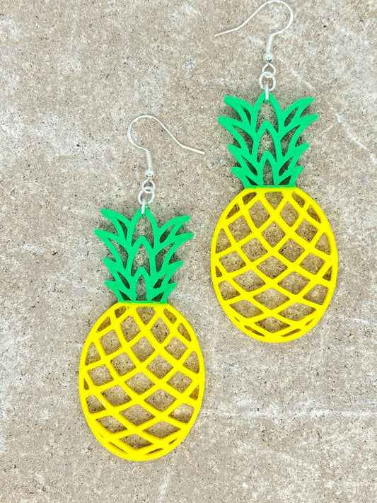 3D Printed Pineapple Earring set/Multicolor/island fresh fruit earrings