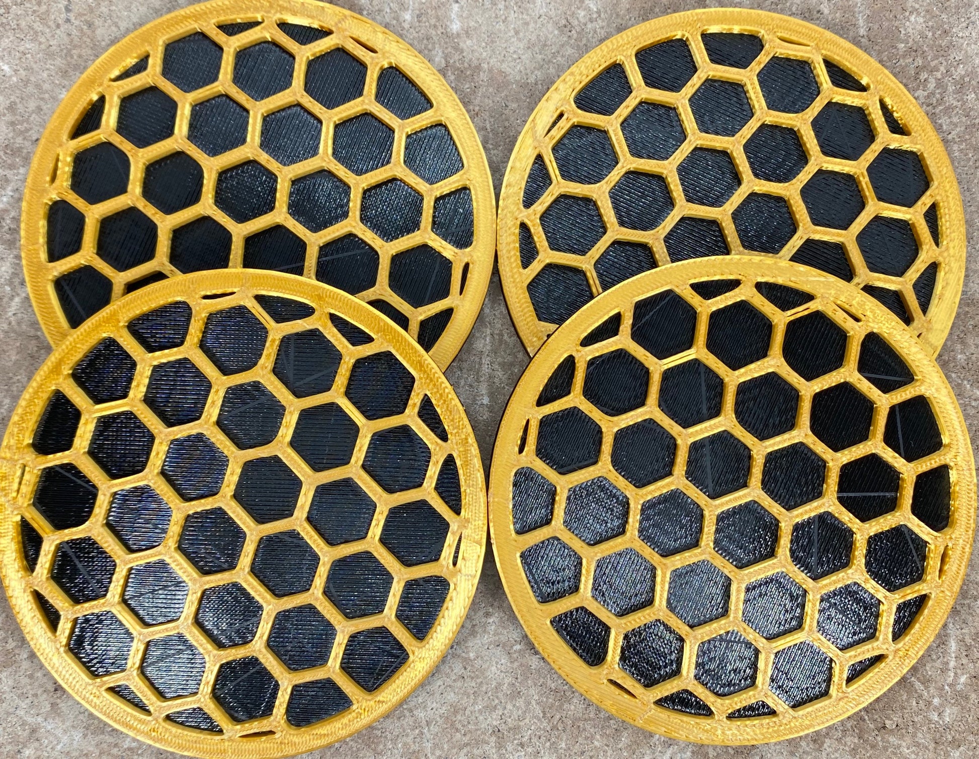 Honeycomb Drink Coasters- Set of 4