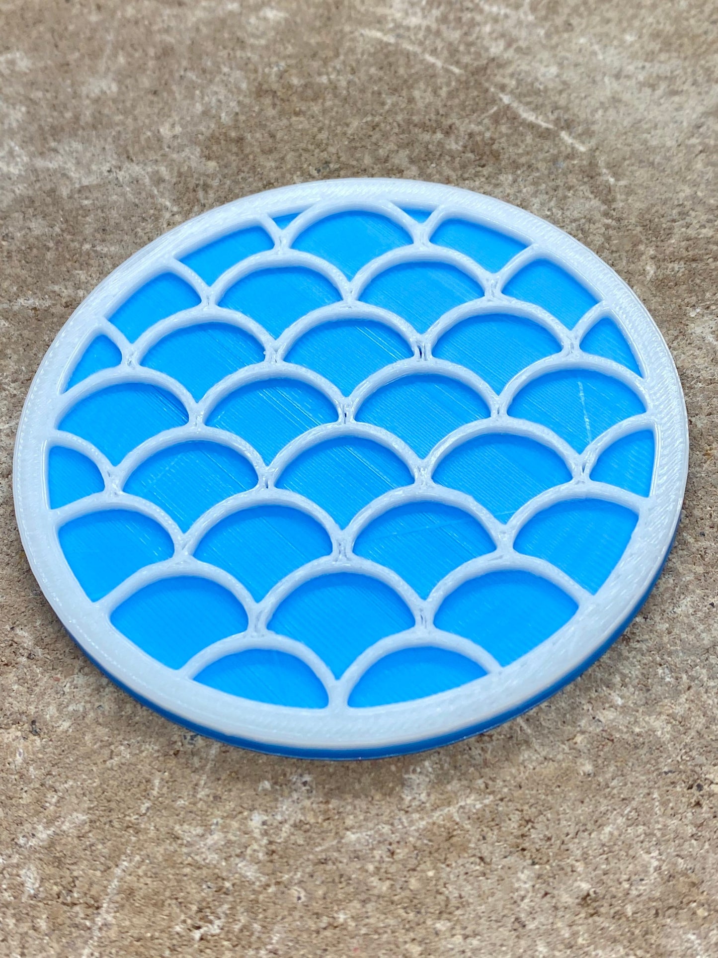 3D Printed Mermaid Scales Style Coaster/Set of 4 with Free Holder/Custom Color Options