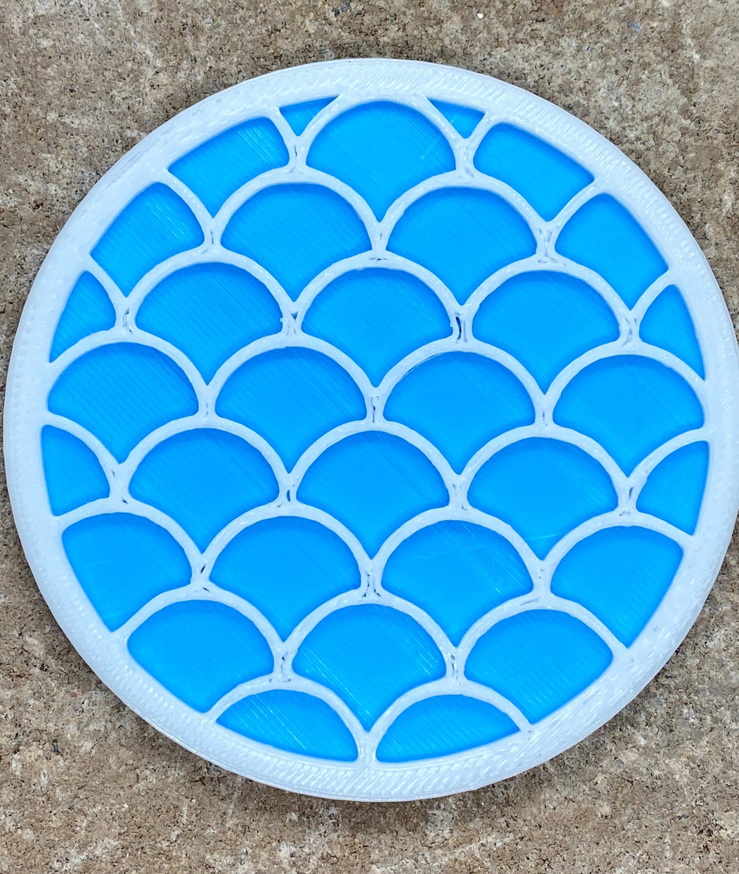 3D Printed Mermaid Scales Style Coaster/Set of 4 with Free Holder/Custom Color Options