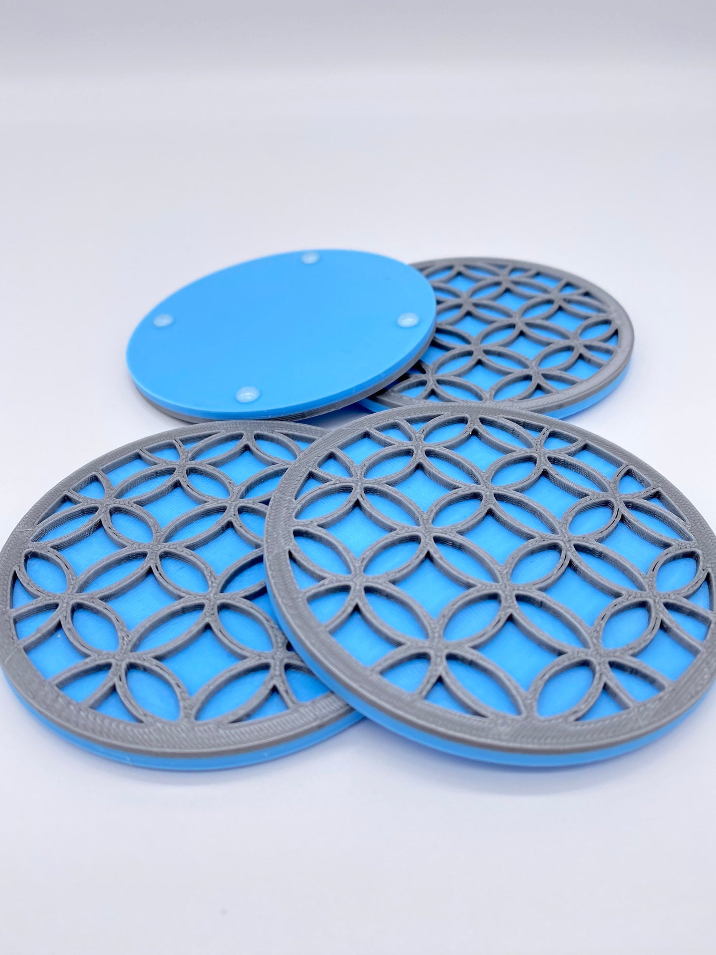 3D Printed Cathedral Style Drink Coaster/Set of 4 with Free Holder/Custom Color Options