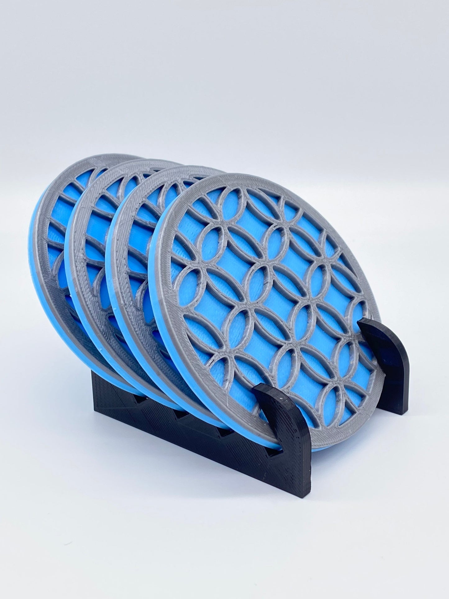 3D Printed Cathedral Style Drink Coaster/Set of 4 with Free Holder/Custom Color Options