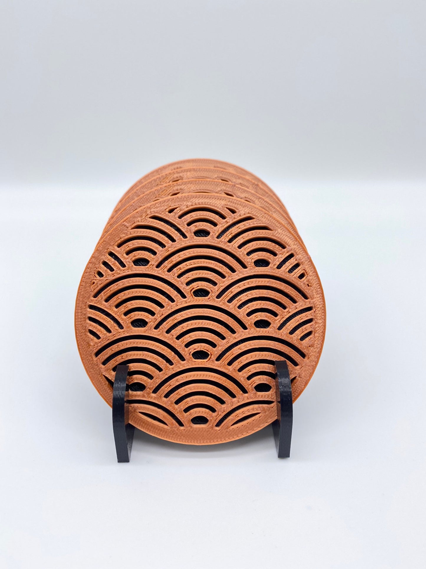3D Printed Over the Waves Style Drink Coaster/Set of 4 with Free Holder/Custom Color Options