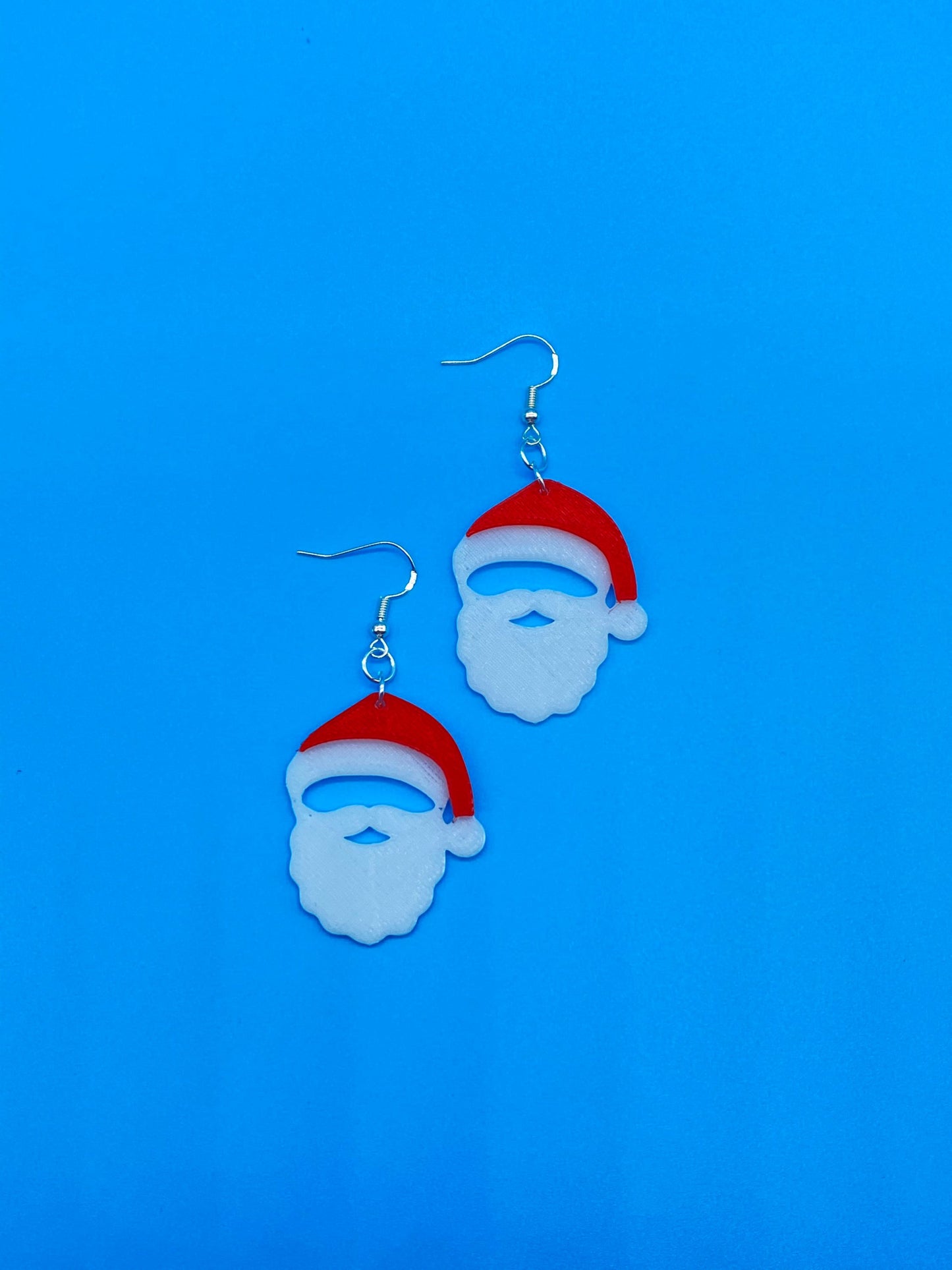 3D Printed Santa Claus Earrings/Custom Dual layer Colors/Christmas Gift