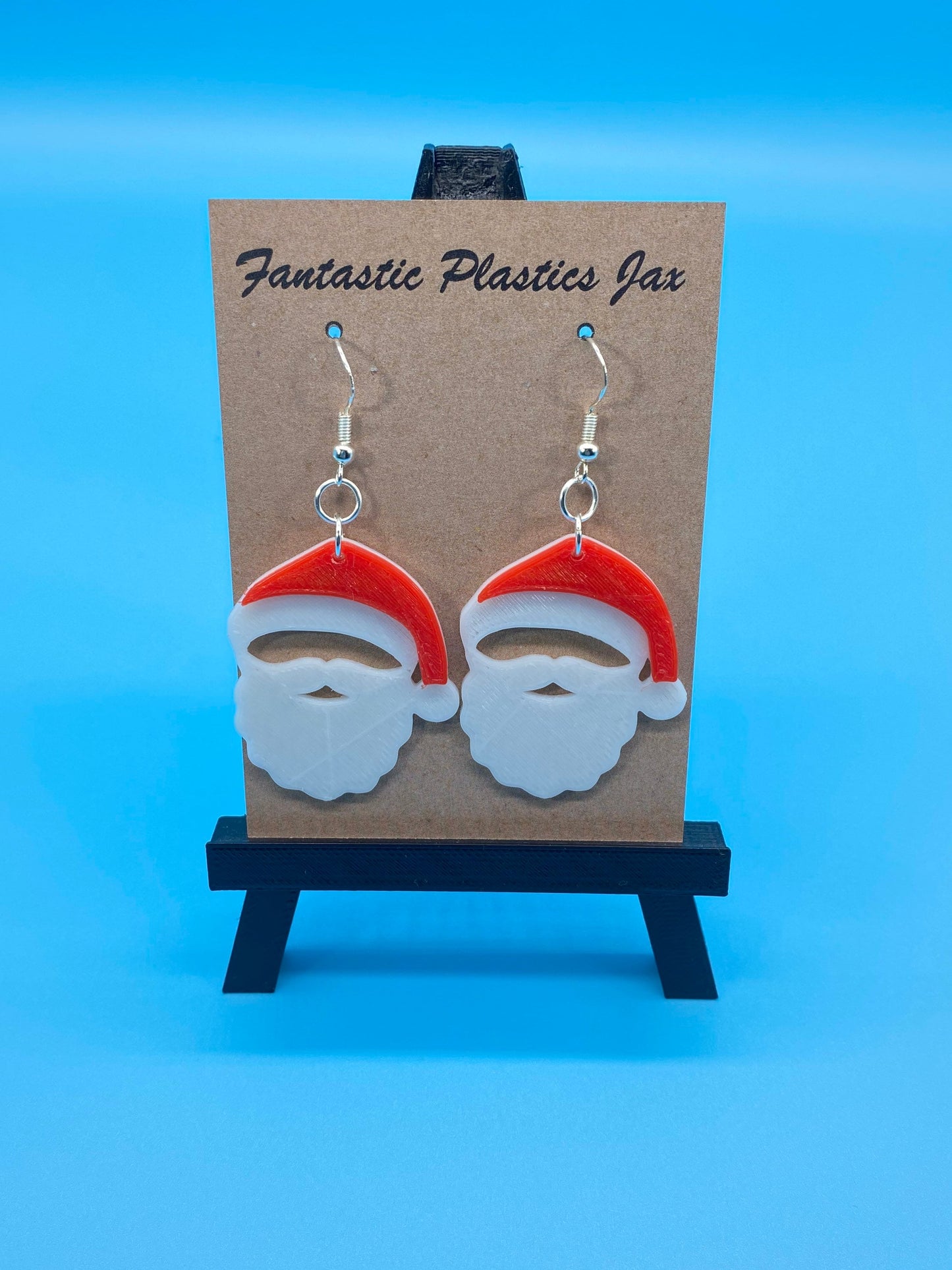 3D Printed Santa Claus Earrings/Custom Dual layer Colors/Christmas Gift