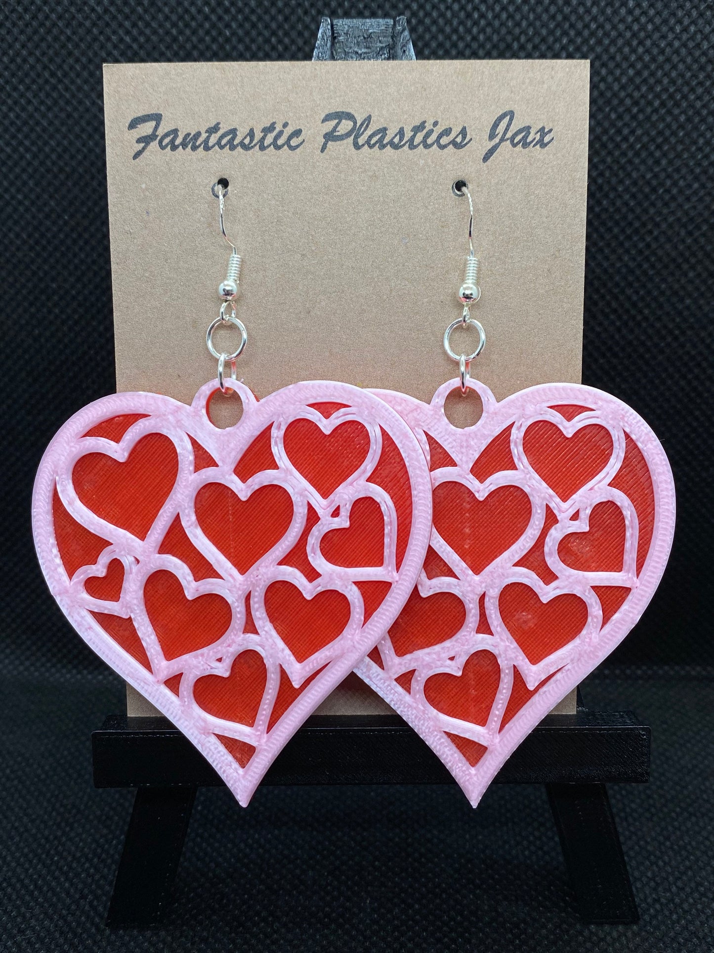 3D Printed Hearts of Hearts Earrings/Custom Dual Color Earrings/ Peace, Love, Harmony/Valentine’s Day Gift